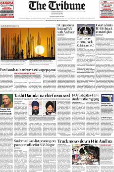The Tribune Delhi - April 22nd 2017