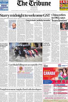 The Tribune Delhi - June 30th 2017