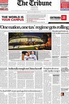 The Tribune Delhi - July 1st 2017