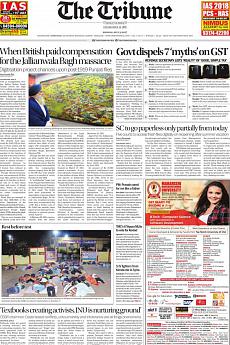 The Tribune Delhi - July 3rd 2017