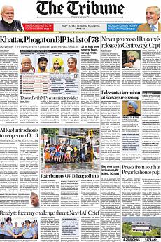 The Tribune Delhi - October 1st 2019