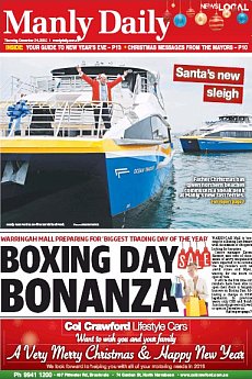 Manly Daily - December 24th 2015